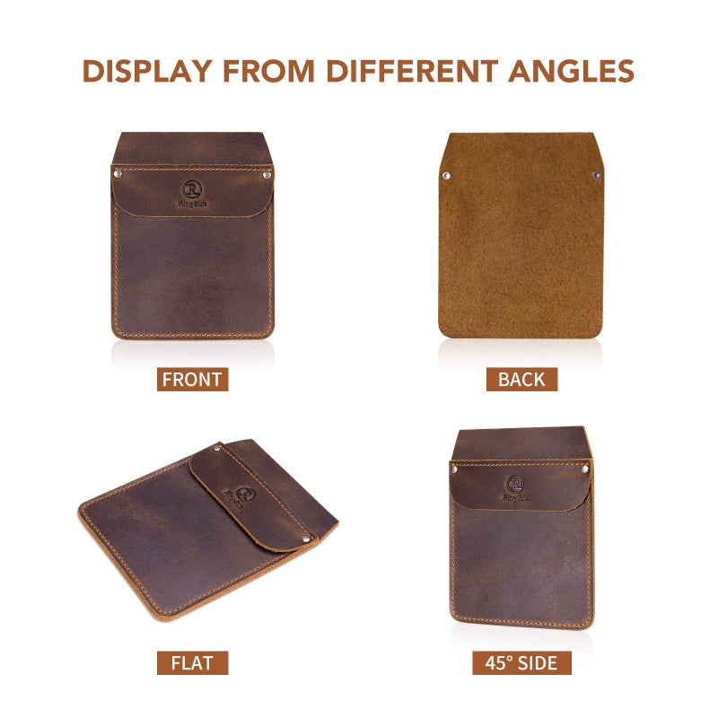 RingSun Genuine Leather Pocket Protector for Men  Durable Pocket Tool Pouch  Jeans Shirts Pocket Protector for Tools Pens Brown - Image 3